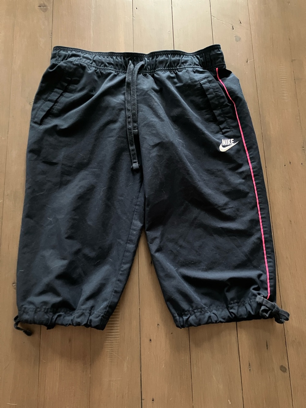 Nike Navy Capris with Pink Side Stripe